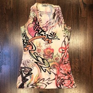Colorful racer back tank top.